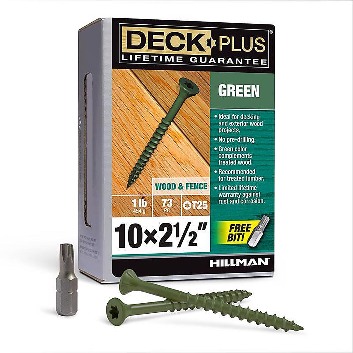 Deck Plus 48401 No. 10 x 2-1/2 in. L Star Flat Head Exterior Deck Screws 1 lb. 1/Pack