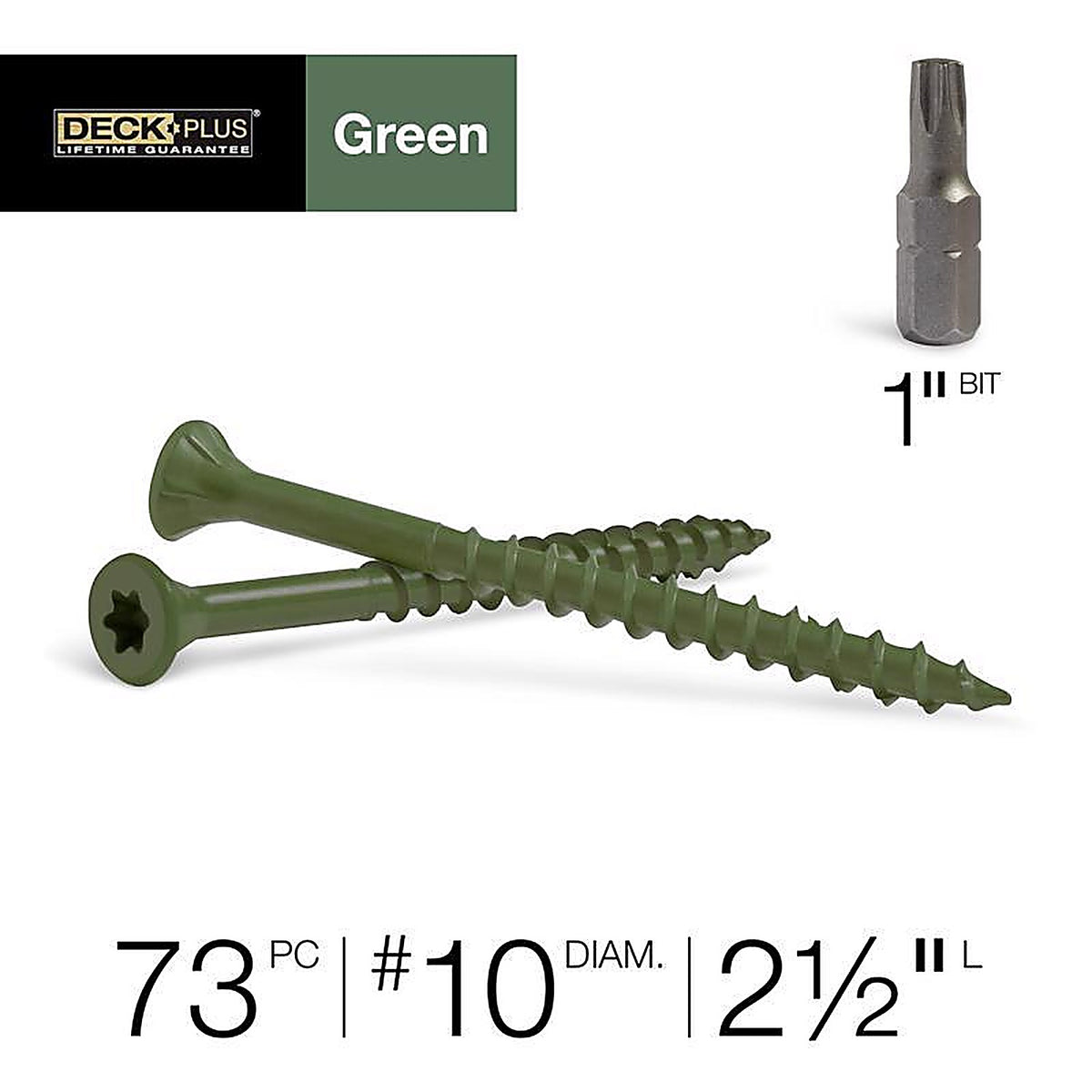 Deck Plus 48401 No. 10 x 2-1/2 in. L Star Flat Head Exterior Deck Screws 1 lb. 1/Pack