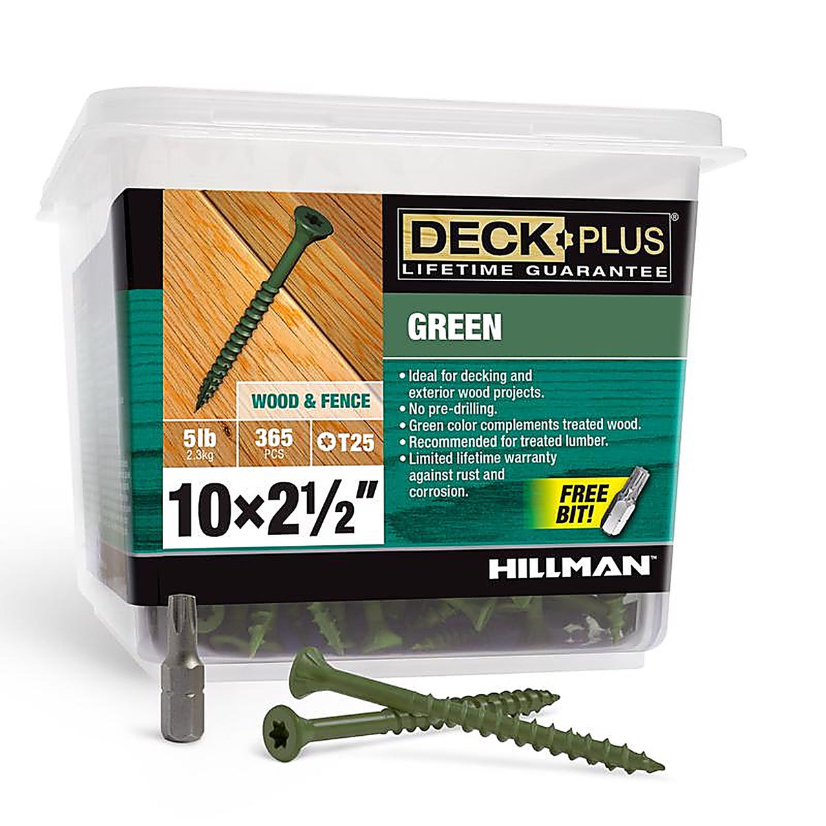 Deck Plus 48402 No. 10 x 2-1/2 in. L Star Flat Head Exterior Deck Screws 5 lb. 365/Pack