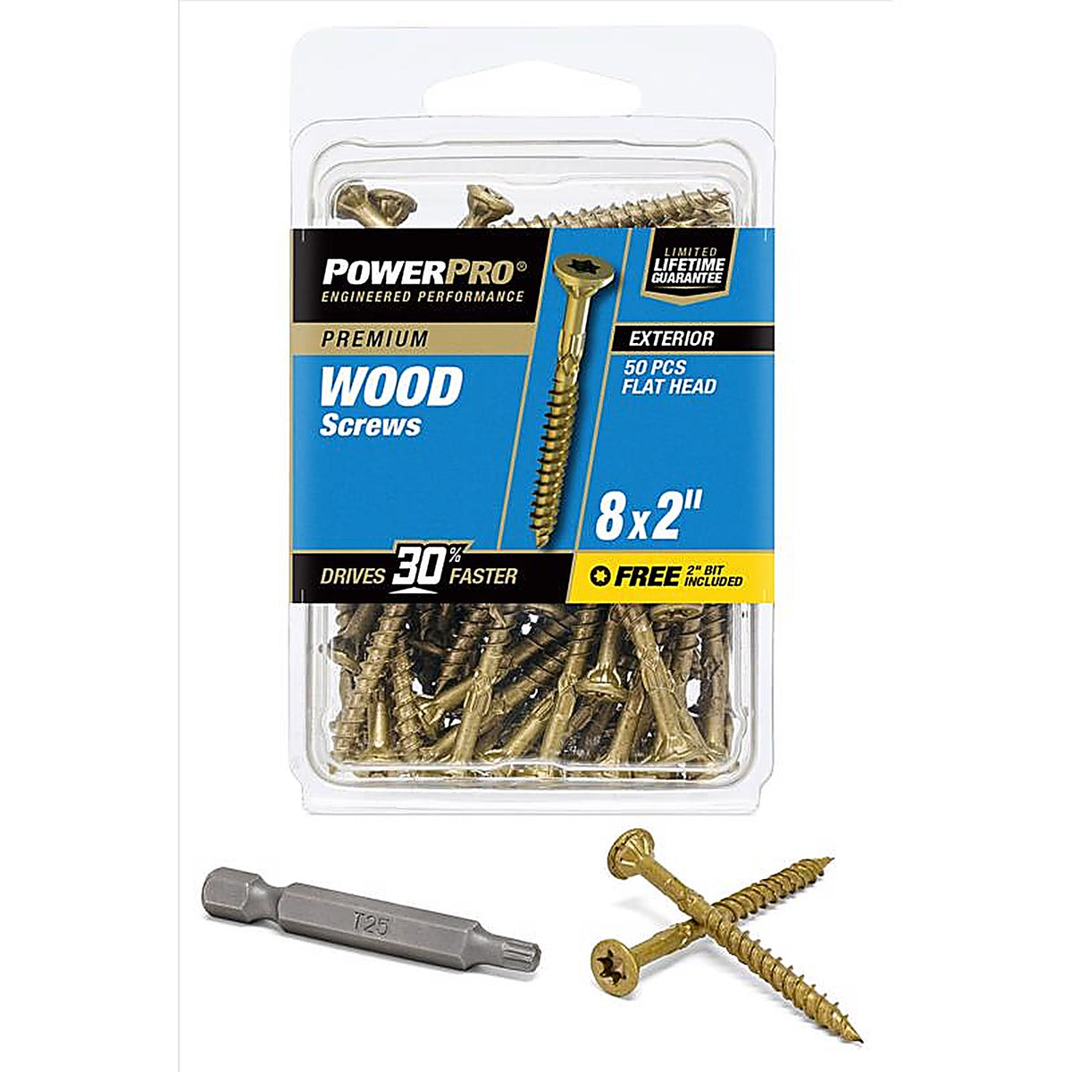 Hillman 42479 Power Pro No. 8 x 2 in. L Star Flat Head Exterior Deck Screws 50/Pack