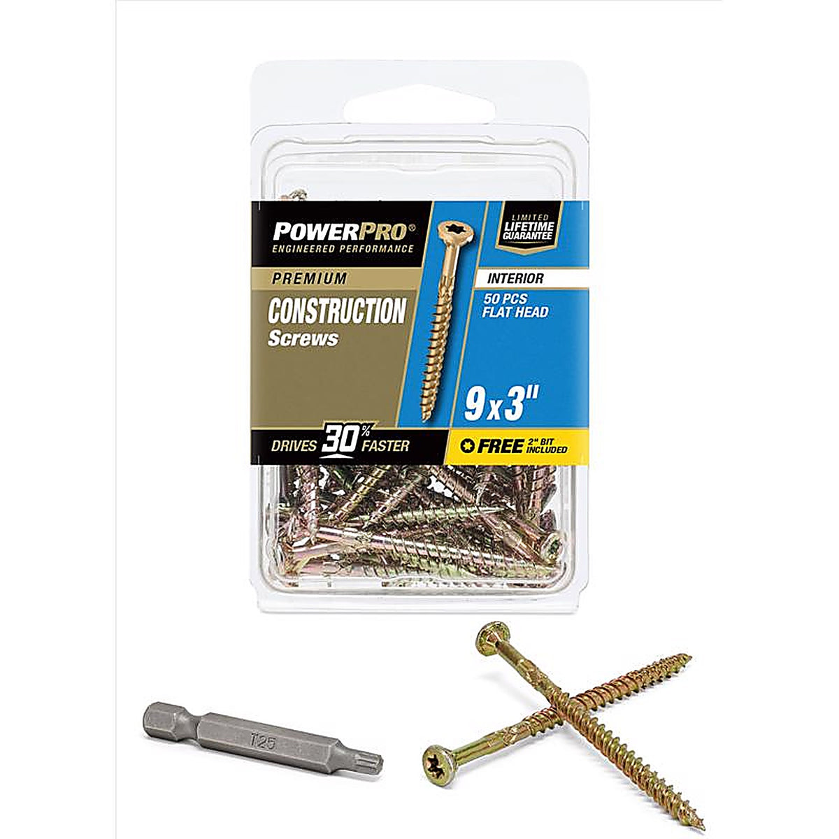 Hillman 42473 Power Pro No. 9 x 3 in. L Star Wood Screws 50/Pack
