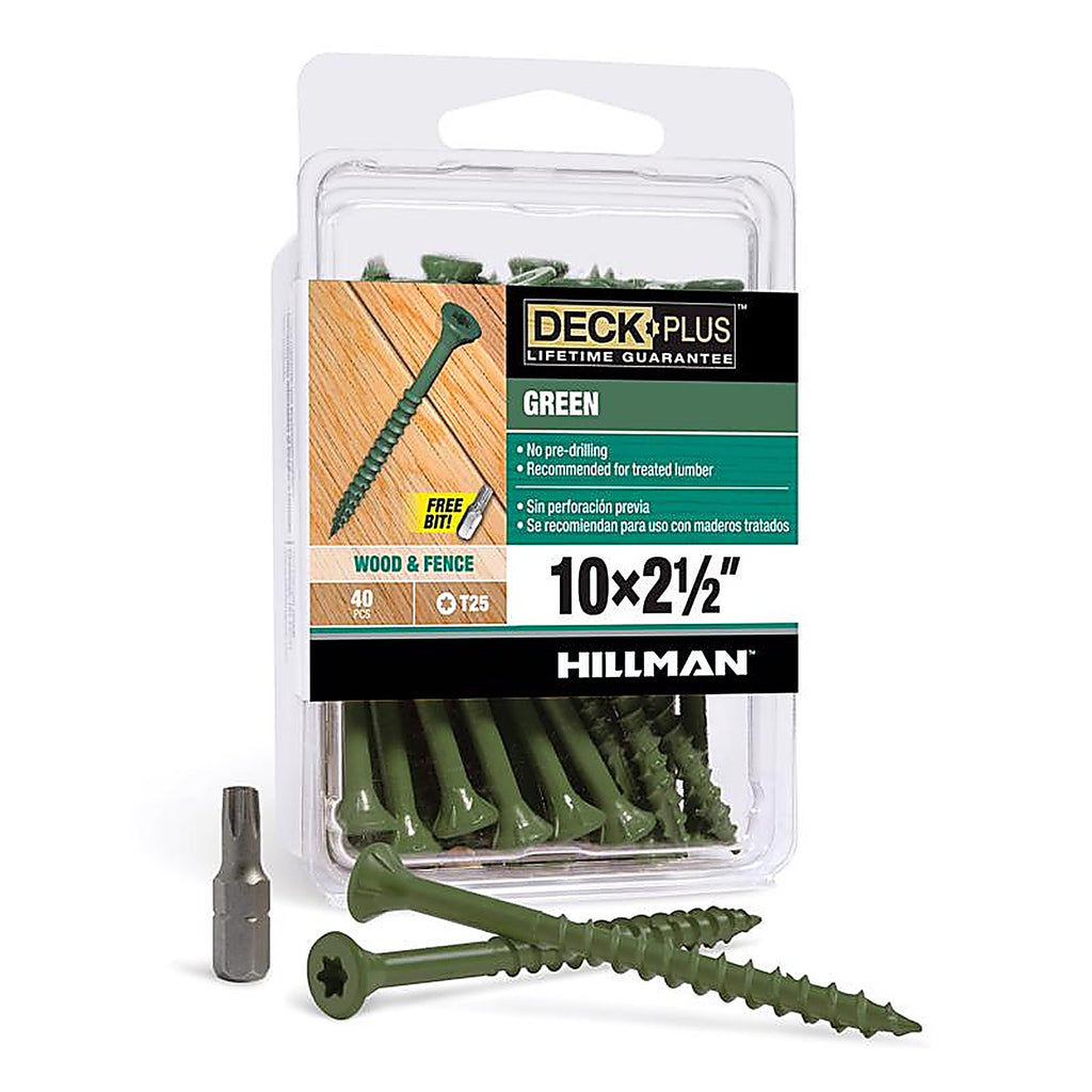 Deck Plus 42587 No. 10 x 2-1/2 in. L Star Flat Head Exterior Deck Screws 40/Pack