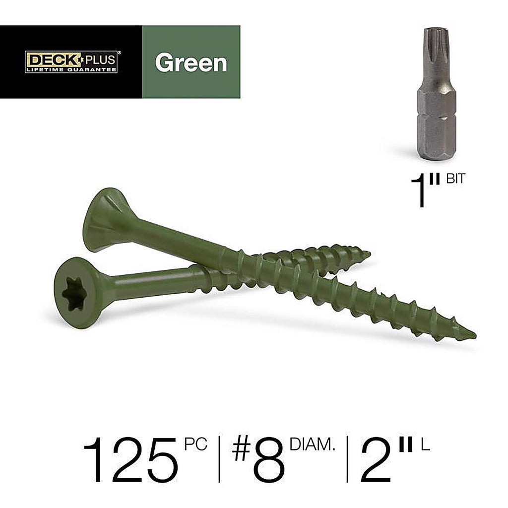 Deck Plus 48399 No. 8 x 2 in. L Star Flat Head Exterior Deck Screws 1 lb.