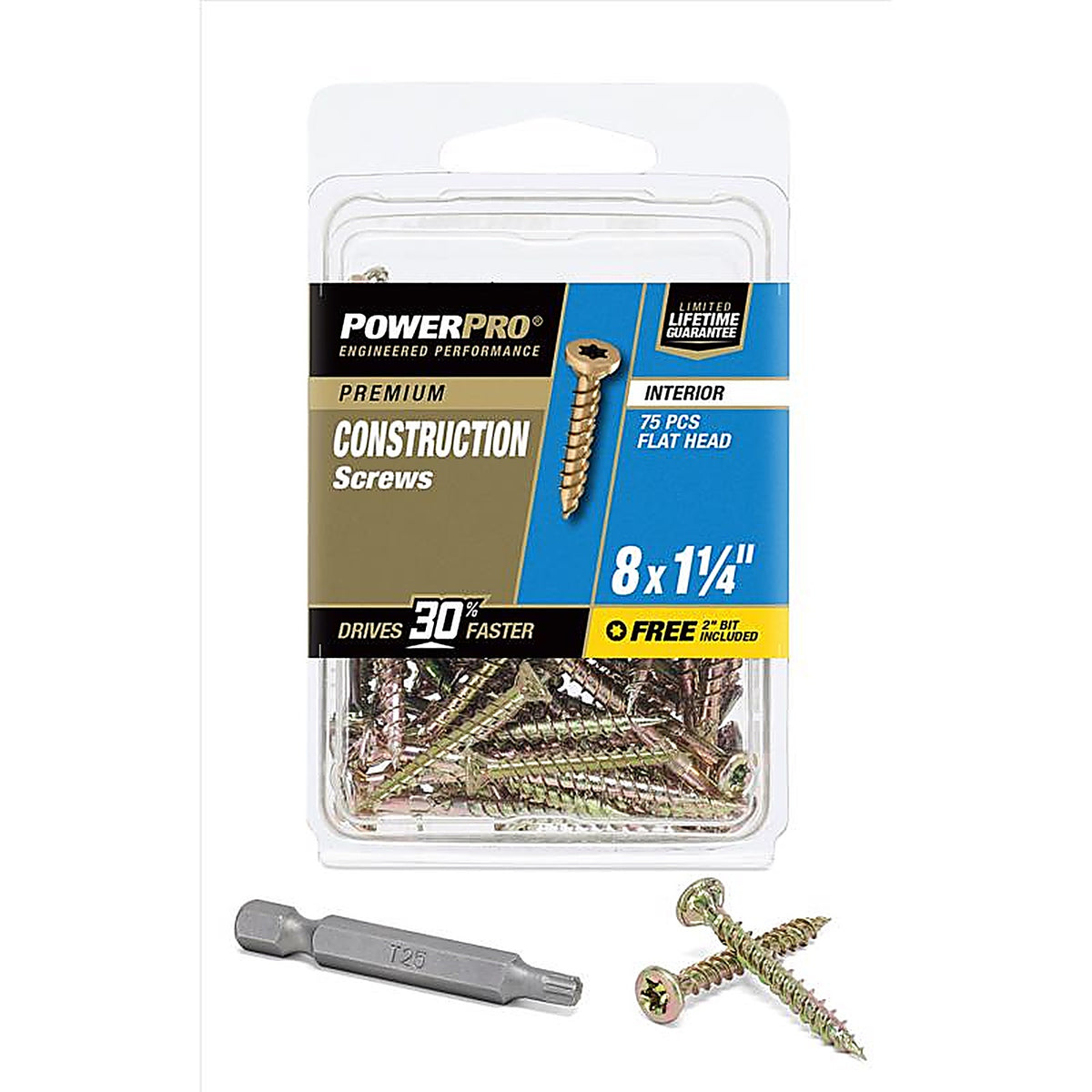 Hillman 42467 Power Pro No. 8 x 1-1/4 in. L Star Wood Screws 75/Pack