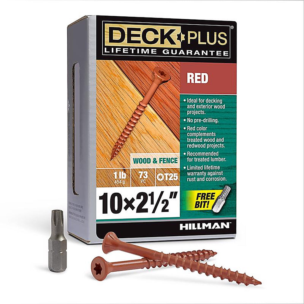 Deck Plus 48429 No. 10 x 2-1/2 in. L Star Flat Head Exterior Deck Screws 1 lb.