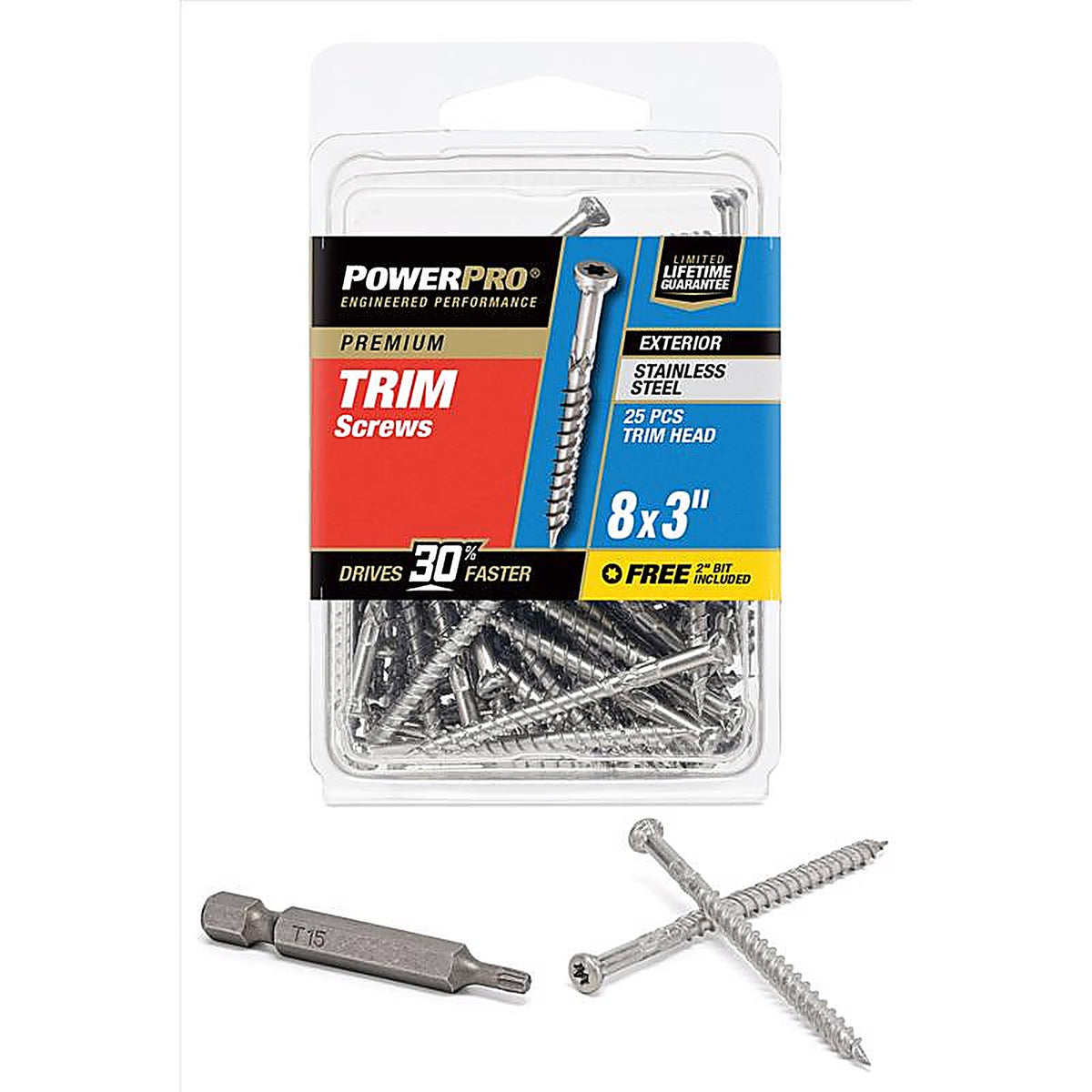 Hillman 42509 Power Pro No. 8 x 3 in. L Star Trim Screws 25/Pack