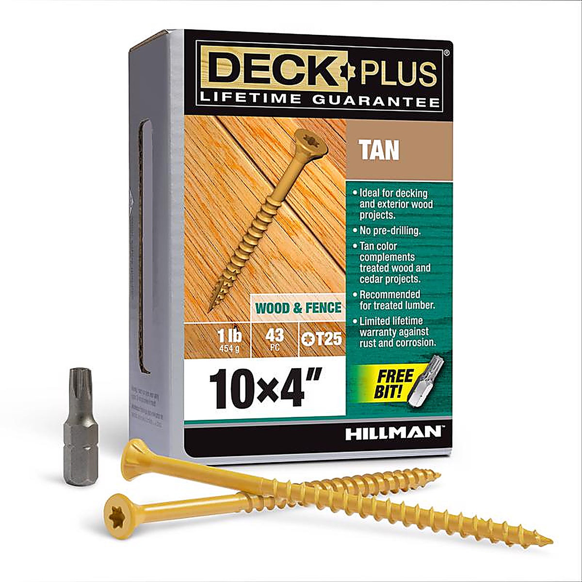 Deck Plus 48423 No. 10 x 4 in. L Star Flat Head Exterior Deck Screws 1 lb.