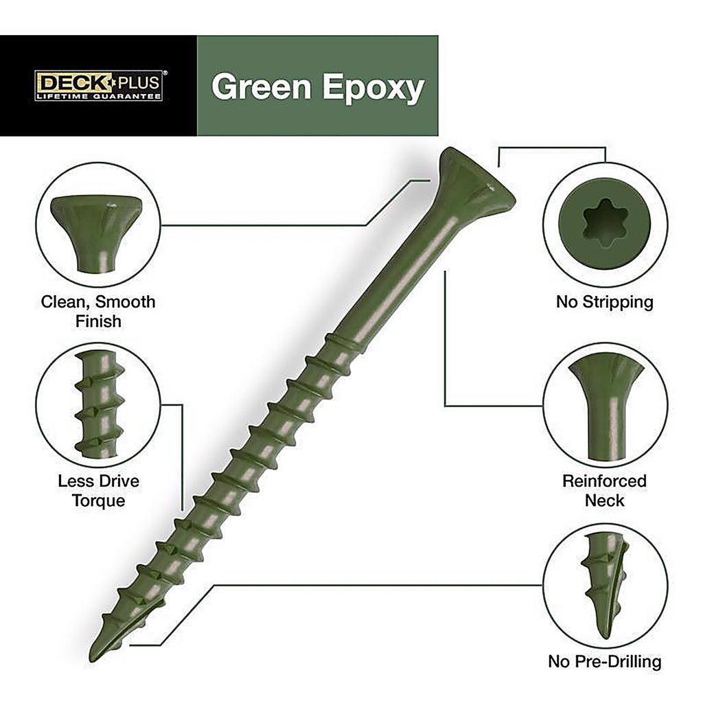 Deck Plus 48397 No. 8 x 1-5/8 in. L Star Flat Head Exterior Deck Screws 1 lb.