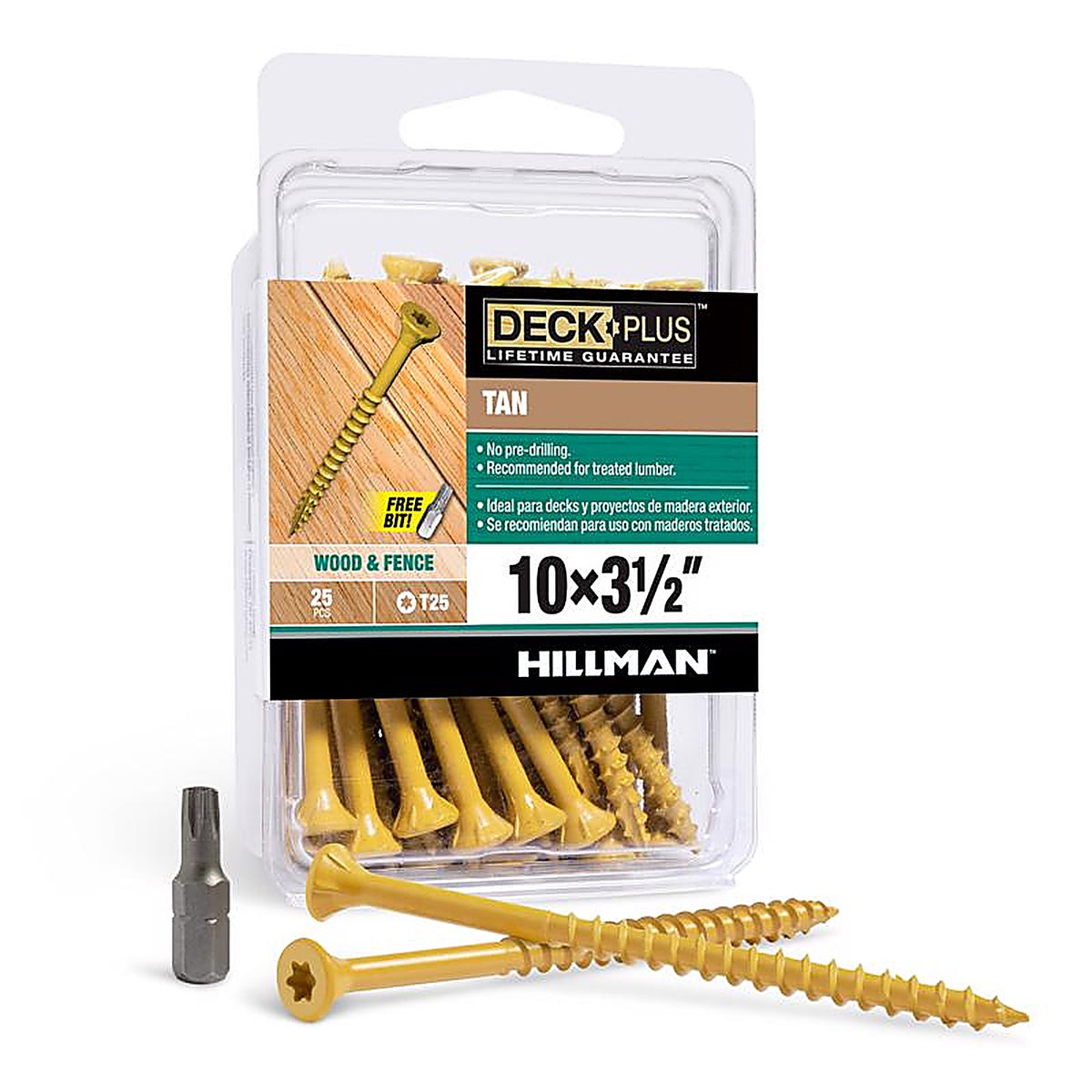 Deck Plus 42595 No. 10 x 3-1/2 in. L Star Flat Head Exterior Deck Screws 25/Pack