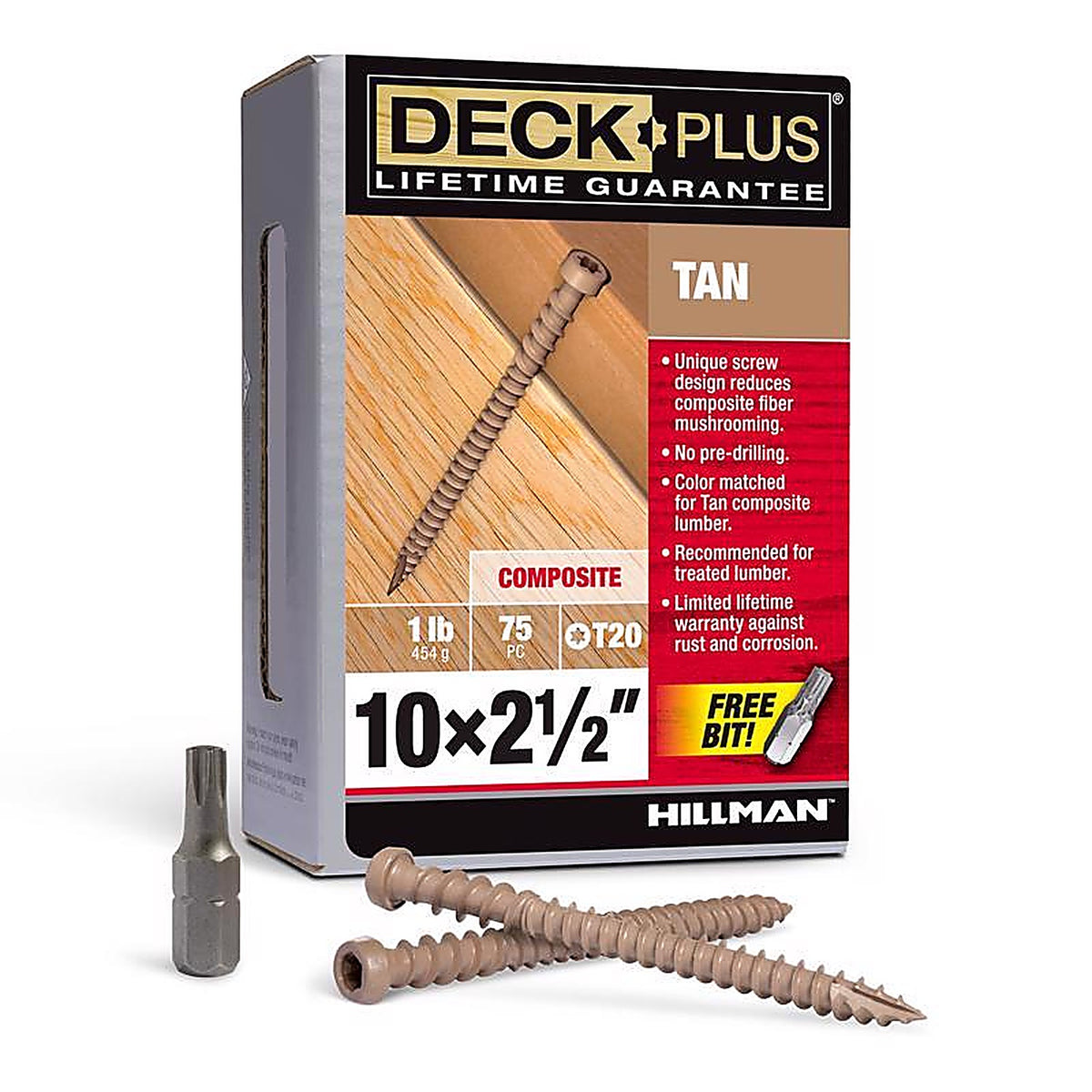 Deck Plus 48451 No. 10 x 2-1/2 in. L Star Flat Head Composite Deck Screws 1 lb.