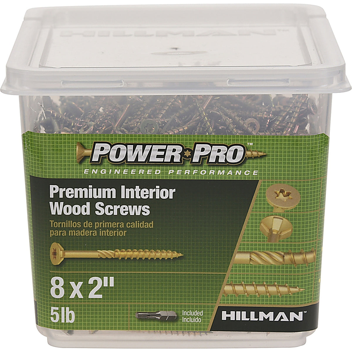 Hillman 48589 Power Pro No. 8 x 2 in. L Star Wood Screws 5