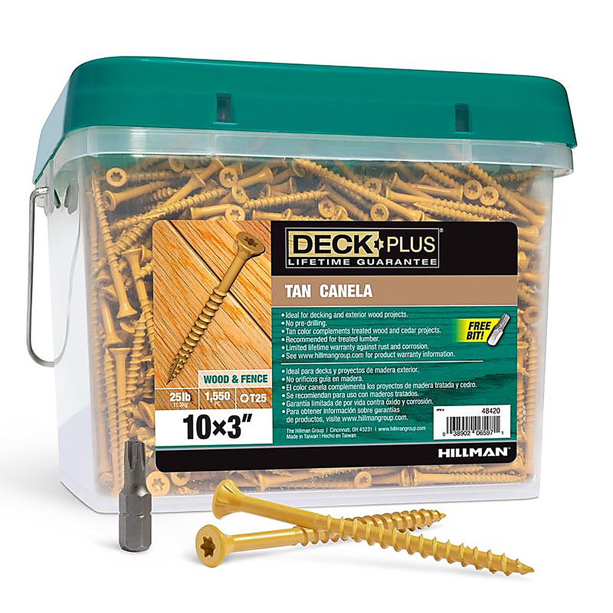 Deck Plus 48420 No. 10 x 3 in. L Star Flat Head Exterior Deck Screws 25 lb.