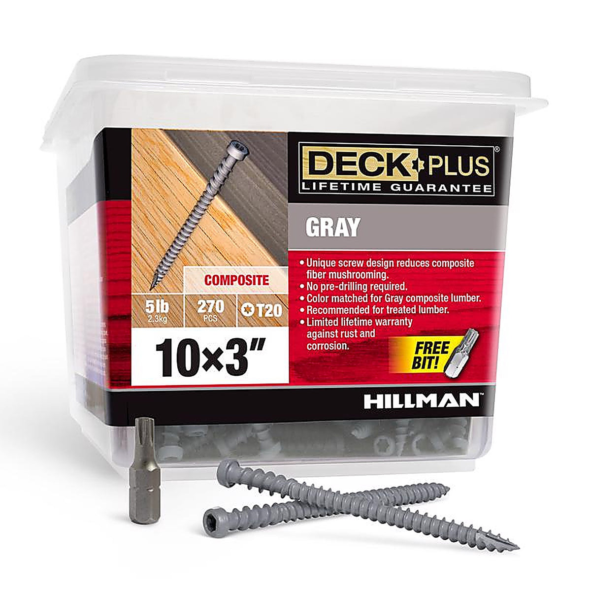 Deck Plus 48443 No. 10 x 3 in. L Star Flat Head Composite Deck Screws 5 lb.