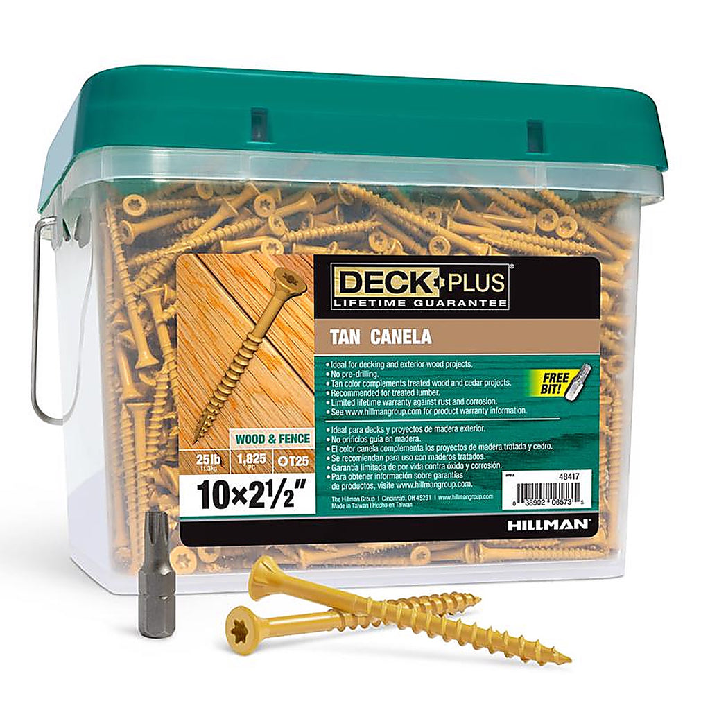 Deck Plus 48417 No. 10 x 2-1/2 in. L Star Flat Head Exterior Deck Screws 25 lb.