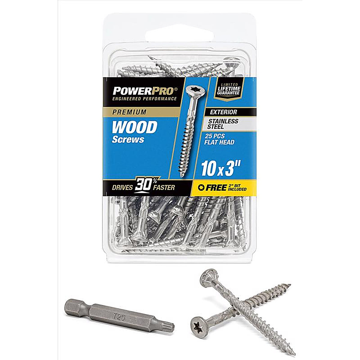 Hillman 42499 Power Pro No. 10 x 3 in. L Star Exterior Wood Screw 25/Pack