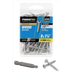 Hillman 42487 Power Pro No. 8 x 1-1/4 in. L Star Exterior Wood Screw 45/Pack