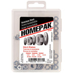 Homepak 41958 Assorted in. Stainless Steel SAE Nuts and Washers Kit 100/Pack