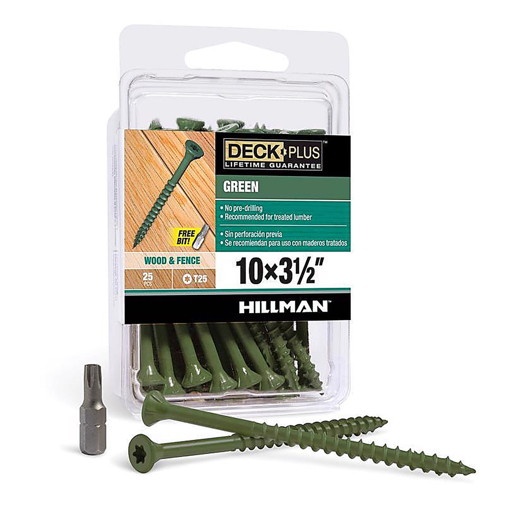 Deck Plus 42589 No. 10 x 3-1/2 in. L Star Flat Head Exterior Deck Screws 25/Pack
