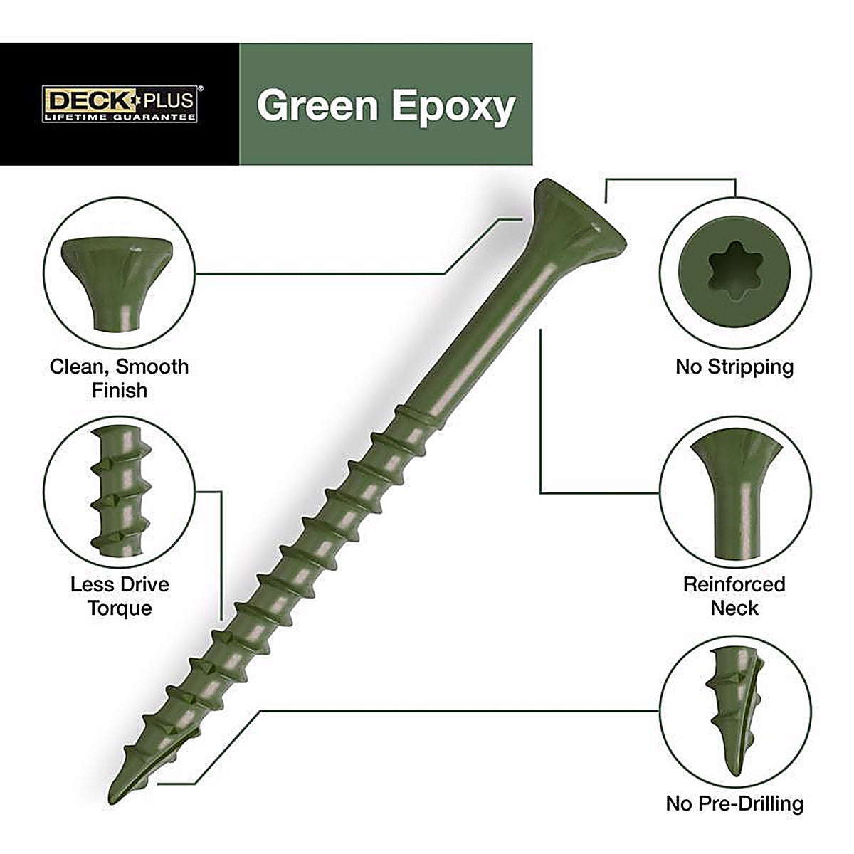 Deck Plus 42589 No. 10 x 3-1/2 in. L Star Flat Head Exterior Deck Screws 25/Pack