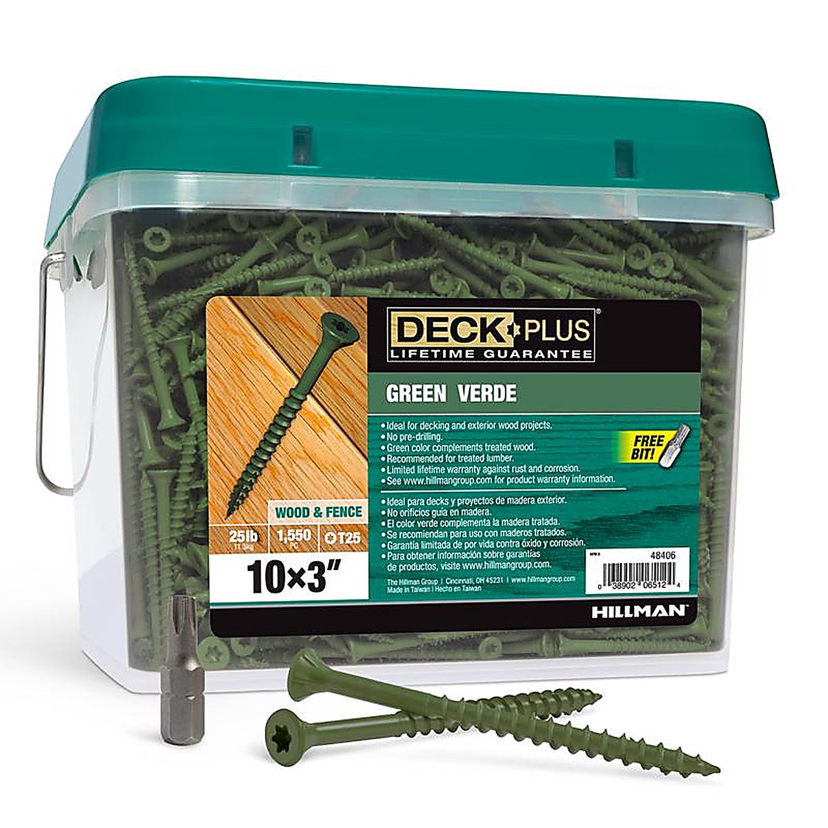 Deck Plus 48406 No. 10 x 3 in. L Star Flat Head Exterior Deck Screws 25 lb.