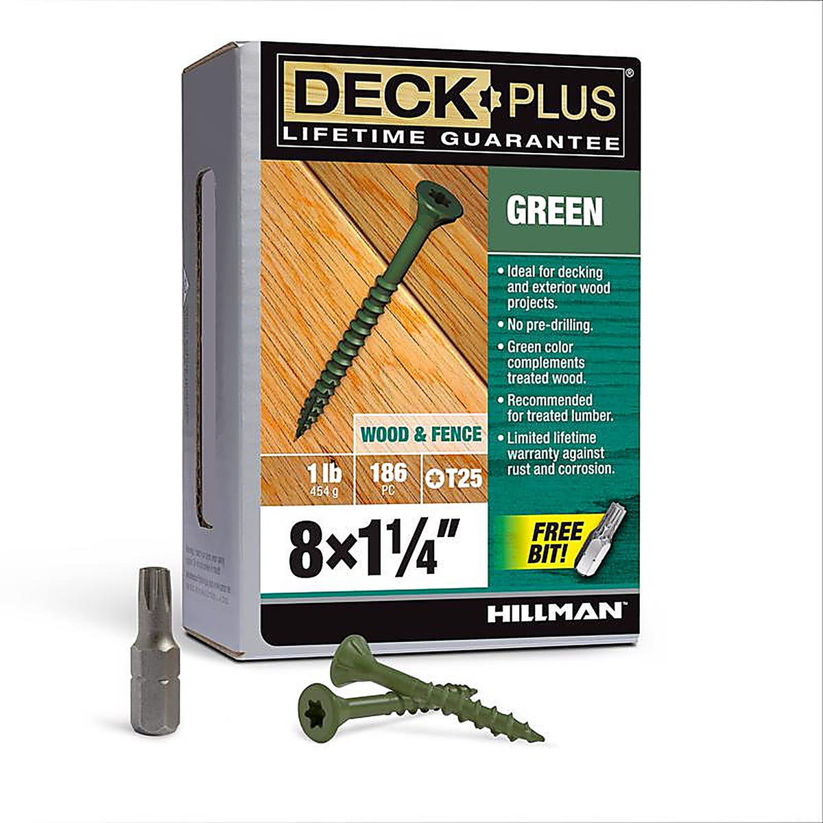 Deck Plus 48396 No. 8 x 1-1/4 in. L Star Flat Head Exterior Deck Screws 1 lb.