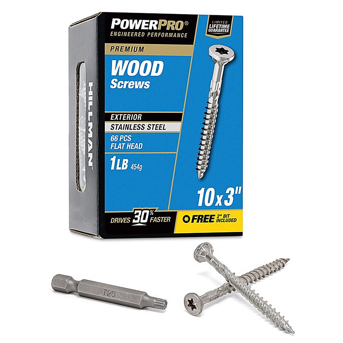 Hillman 48623 Power Pro No. 10 x 3 in. L Star Flat Head Exterior Deck Screws 1 lb.