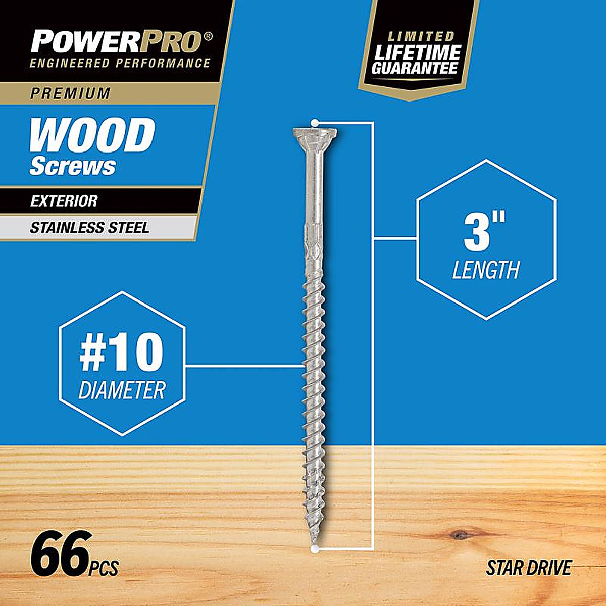 Hillman 48623 Power Pro No. 10 x 3 in. L Star Flat Head Exterior Deck Screws 1 lb.
