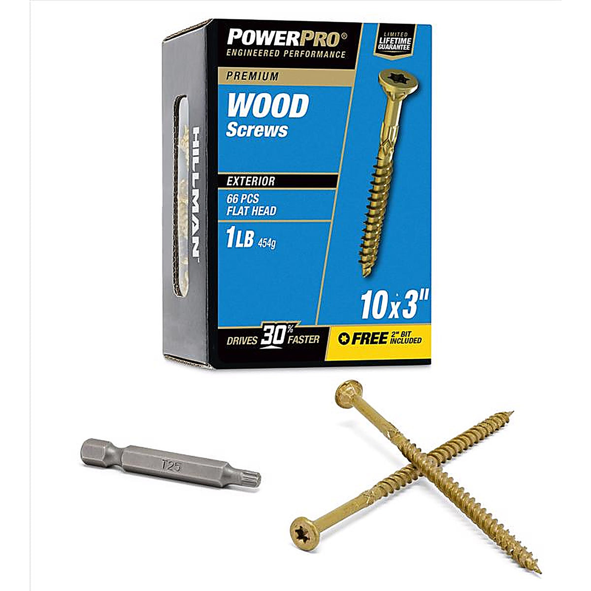 Hillman 48602 Power Pro No. 10 x 3 in. L Star Flat Head Deck Screws 1 lb.