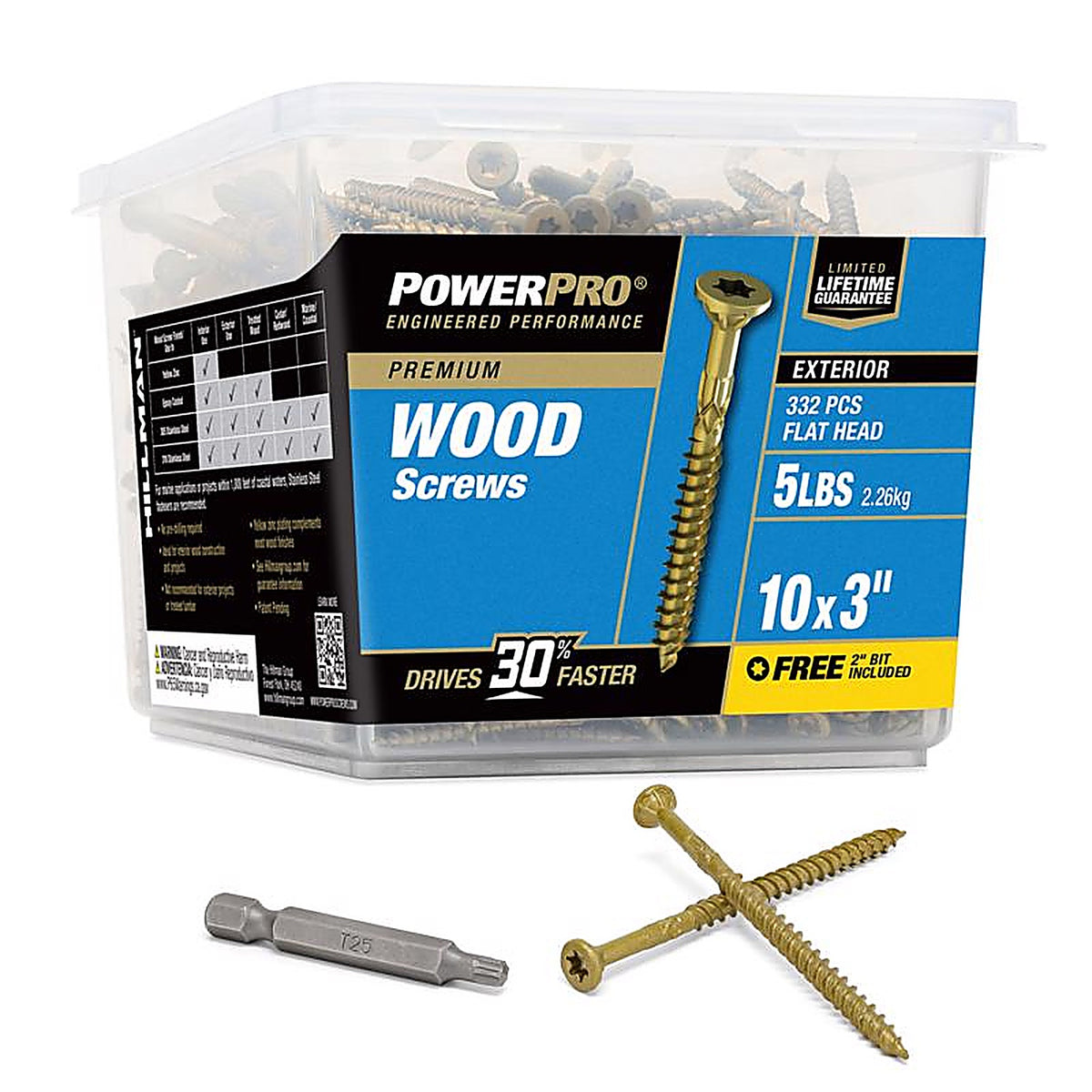Hillman 48613 Power Pro No. 10 x 3 in. L Star Flat Head Exterior Deck Screws 5 lb.