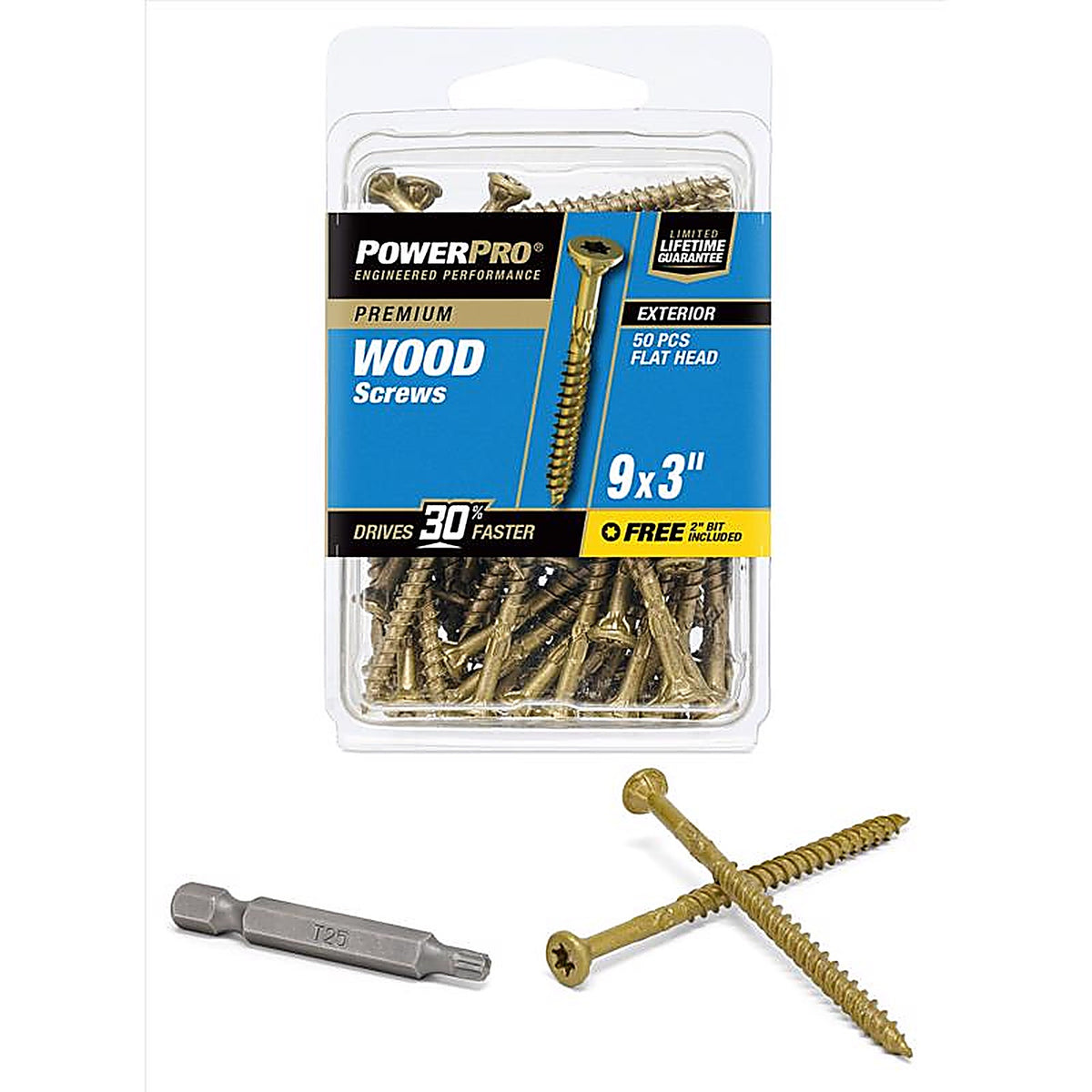 Hillman 42482 Power Pro No. 9 x 3 in. L Star Flat Head Exterior Deck Screws 50/Pack