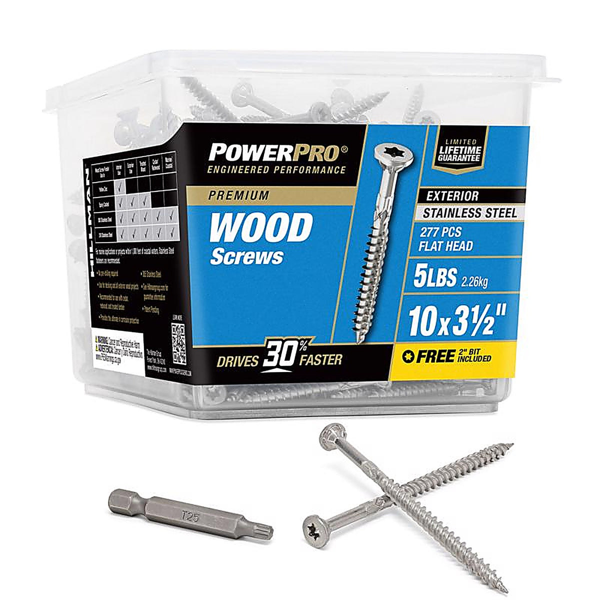 Hillman 48629 Power Pro No. 10 x 3-1/2 in. L Star Flat Head Exterior Deck Screws 5 lb.