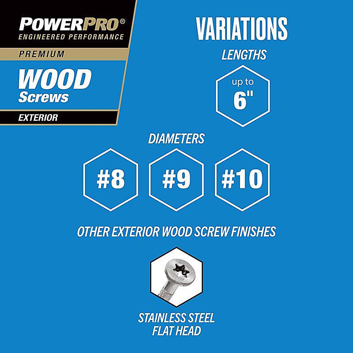 Hillman 48595 Power Pro No. 8 x 1-1/2 in. L Star Exterior Wood Screw 1