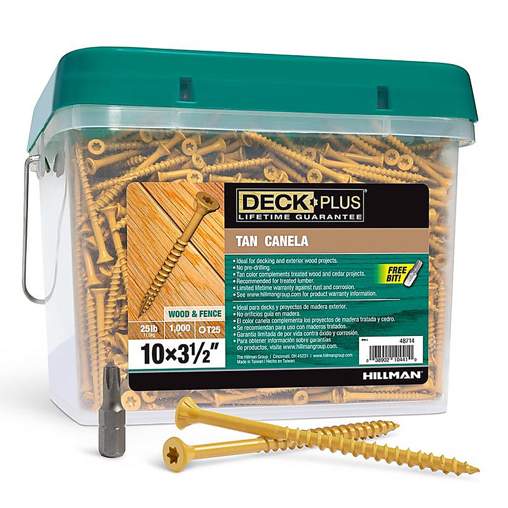 Deck Plus 48714 No. 10 x 3-1/2 in. L Star Flat Head Exterior Deck Screws 25 lb.