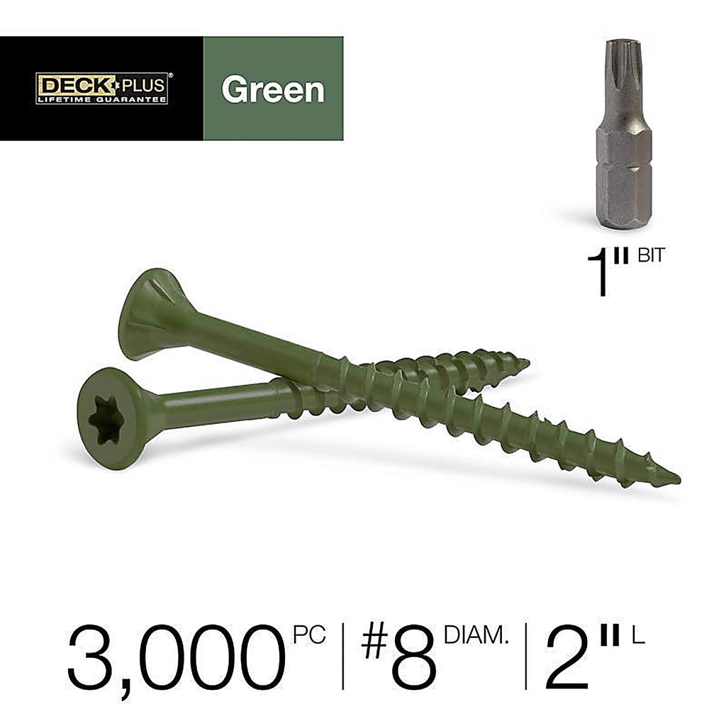 Deck Plus 48707 No. 8 x 2 in. L Star Flat Head Exterior Deck Screws 25 lb.
