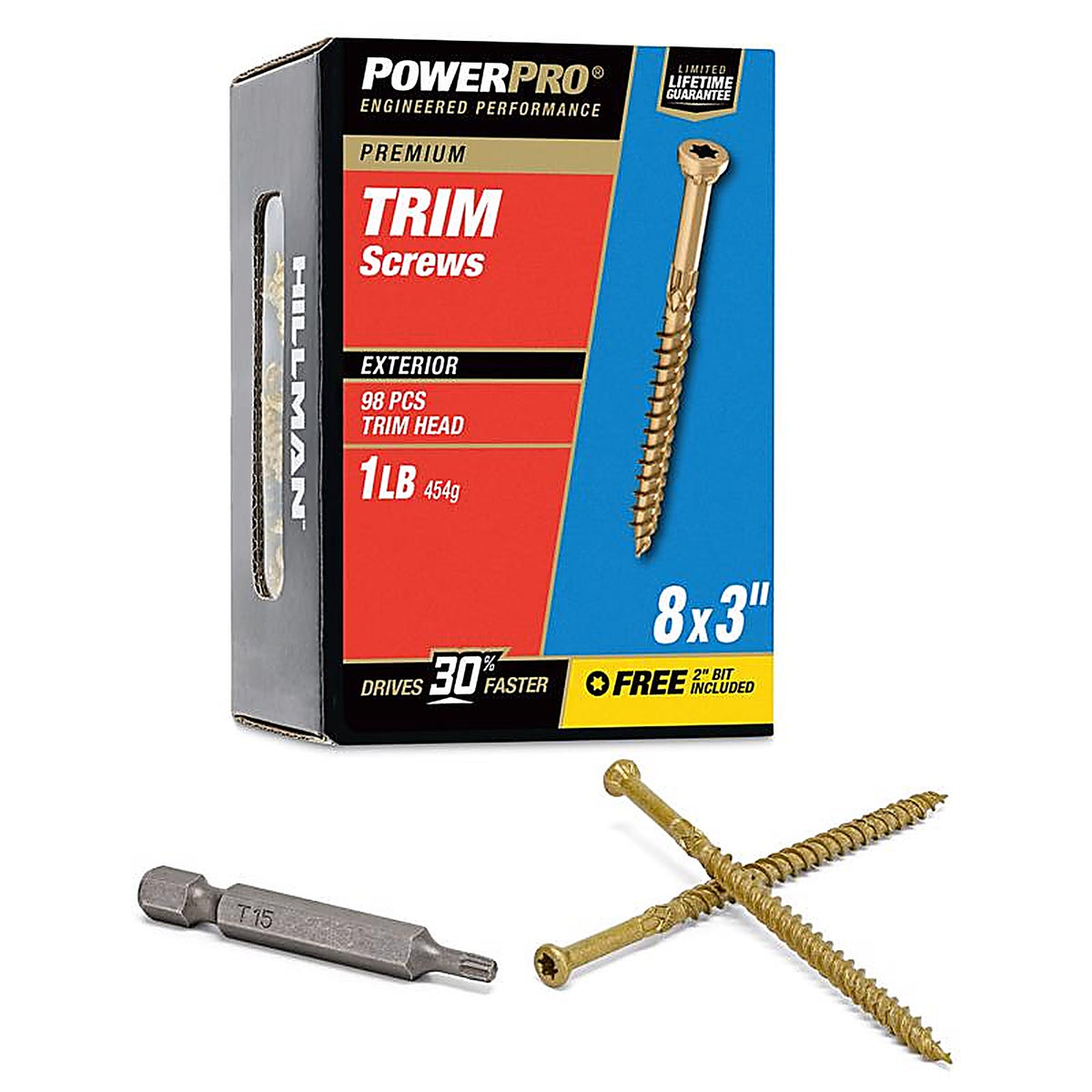 Hillman 48633 Power Pro No. 8 x 3 in. L Star Trim Screws 1 1/Pack