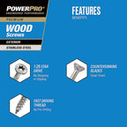 Hillman 48625 Power Pro No. 8 x 1-3/4 in. L Star Flat Head Exterior Deck Screws 5 lb.