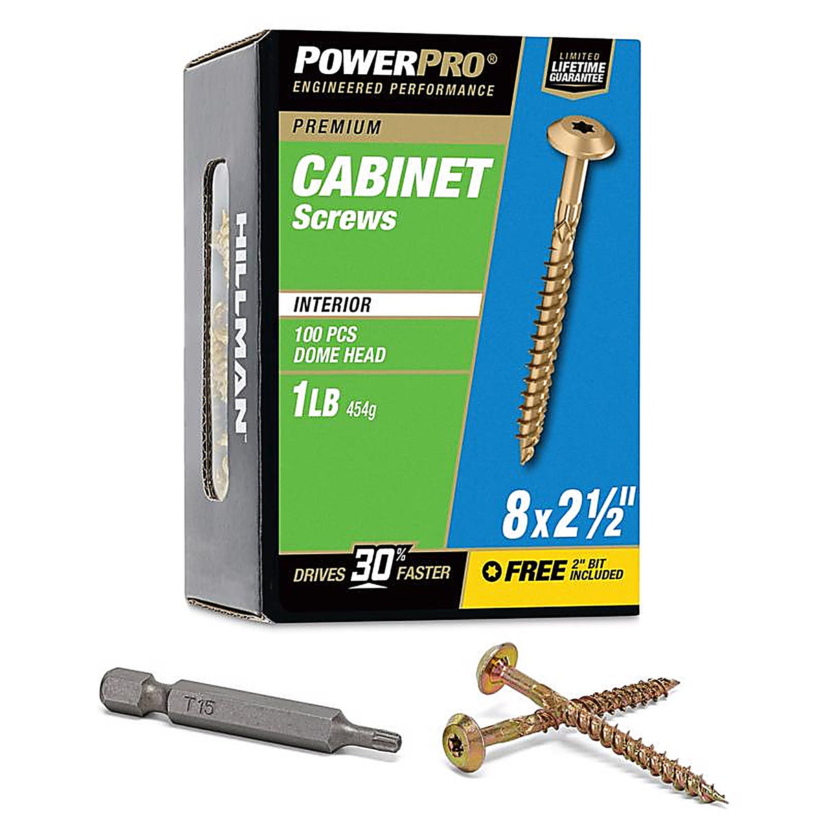 Hillman 48648 Power Pro No. 8 x 2-1/2 in. L Star Cabinet Screws 1
