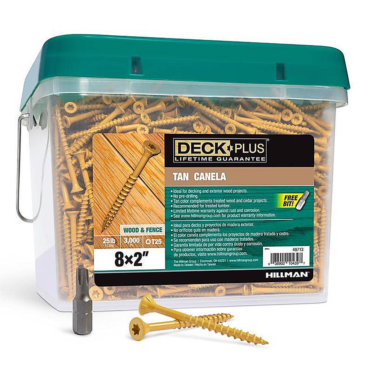 Deck Plus 48713 No. 8 x 2 in. L Star Flat Head Exterior Deck Screws 25 lb.