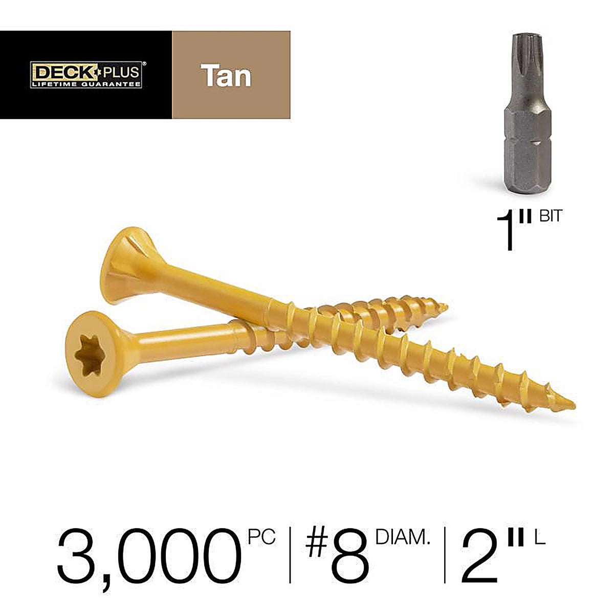 Deck Plus 48713 No. 8 x 2 in. L Star Flat Head Exterior Deck Screws 25 lb.