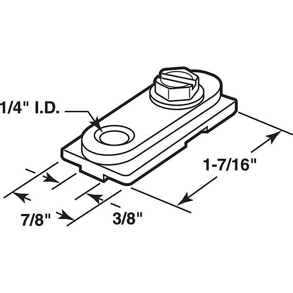 Prime-Line - N 6714 - White Nylon Bracket 1 pk