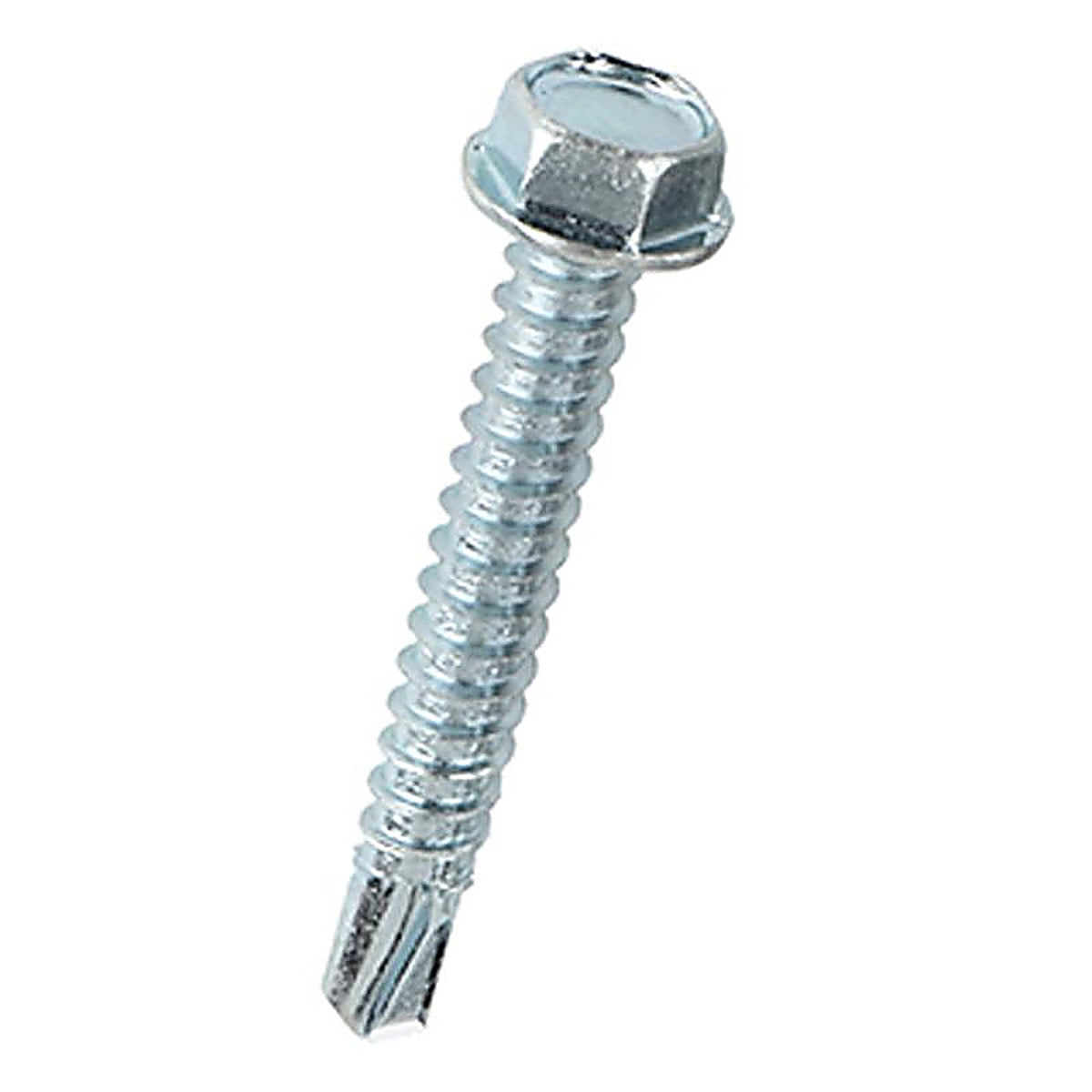 Teks 21344 No. 12 x 1-1/2 in. L Hex Washer Head Zinc-Plated Steel Sheet Metal Screws 80/Pack