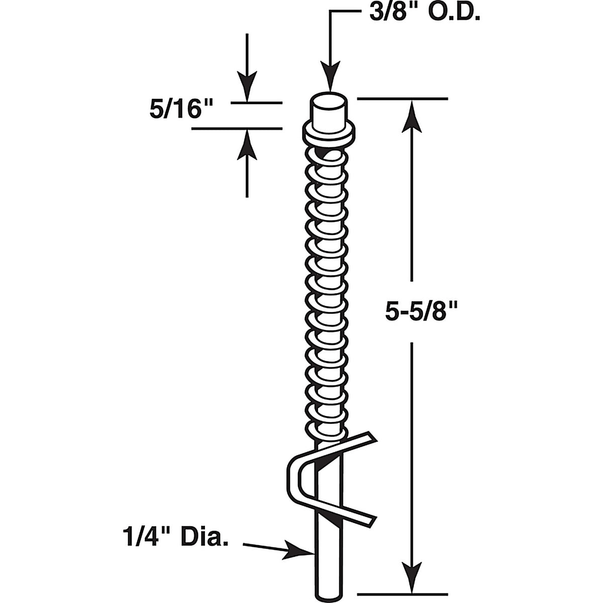 Prime-Line - N 6729 - Zinc-Plated Silver Steel Bi-Fold Door Guide Rod 1 pk