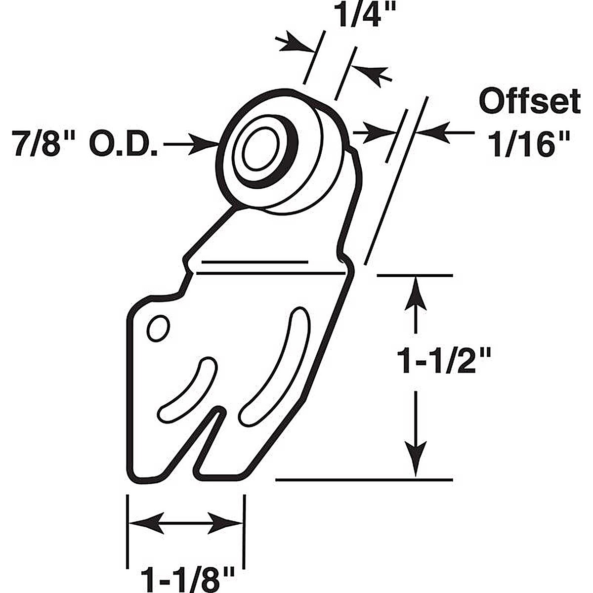 Prime-Line - N 6840 - 7/8 In. D X 1/4 In. L Mill Plastic Door Roller 2 Pack