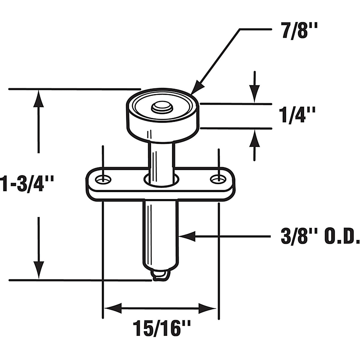 Prime-Line - N 6614 - Mill White Steel Guide Wheel 2 pc