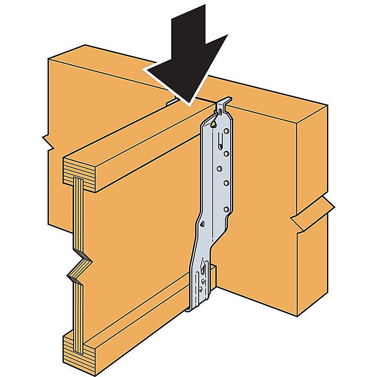 Simpson Strong-Tie - IUS2.56/9.5 - Ius 9.5 In. H X 2.56 In. W 18 Ga. Galvanized Steel Joist Hanger