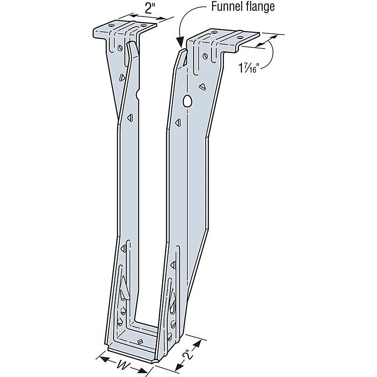 Simpson Strong-Tie - ITS2.37/11.88 - Its 11.88 In. H X 2.37 In. W 18 Ga. Galvanized Steel Joist Hanger