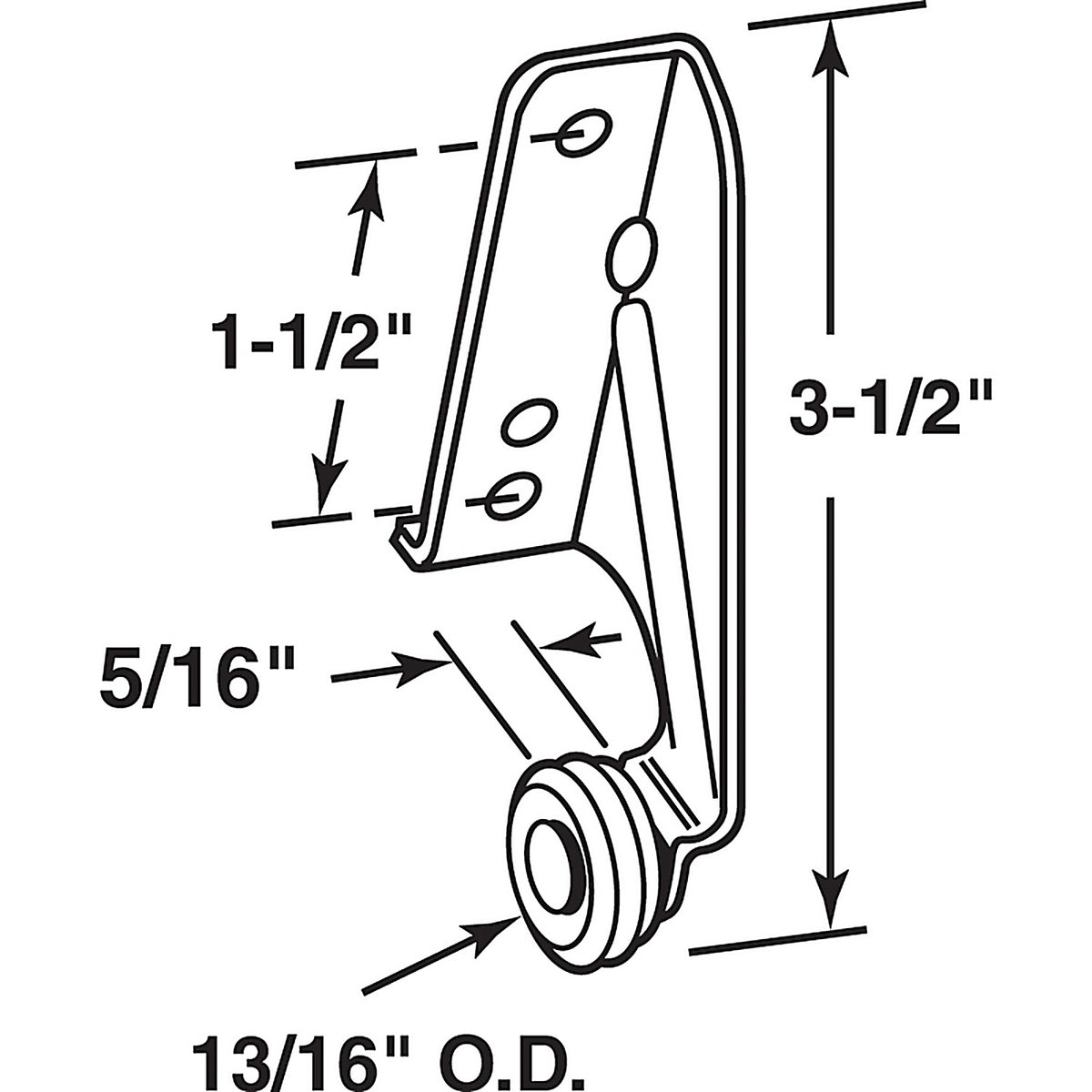 Prime-Line - R 7141 - Steel Center Guide Drawer Track Roller 1 pk