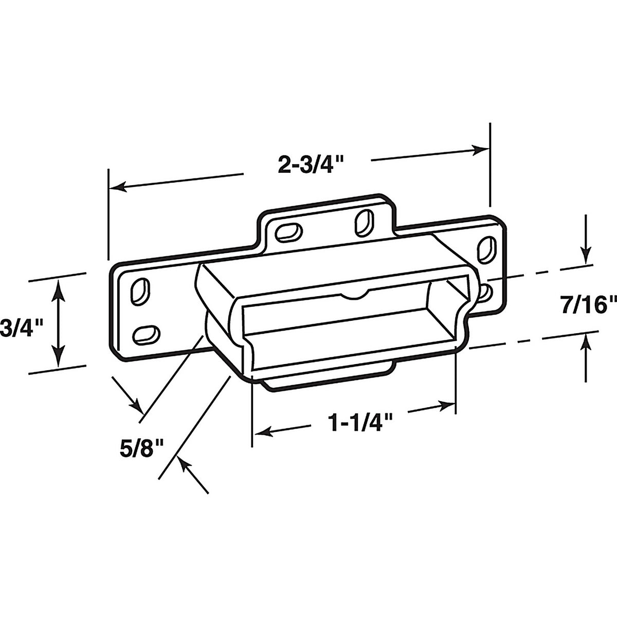 Prime-Line - R 7133 - 1-1/4 in. L Plastic Center Guide Drawer Track Back Plate 1 pk