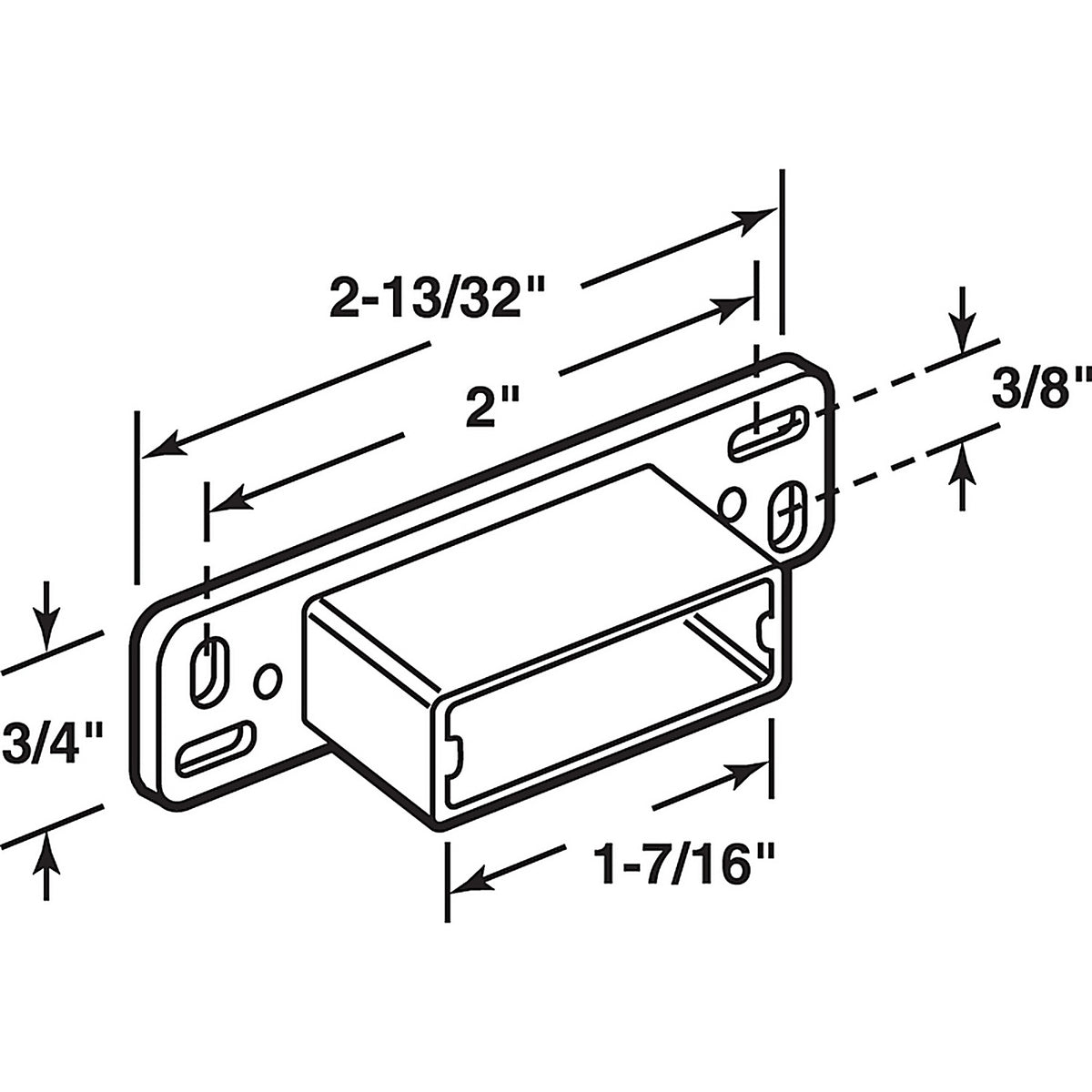 Prime-Line - R 7145 - Plastic Center Guide Drawer Track Back Plate 1 pk