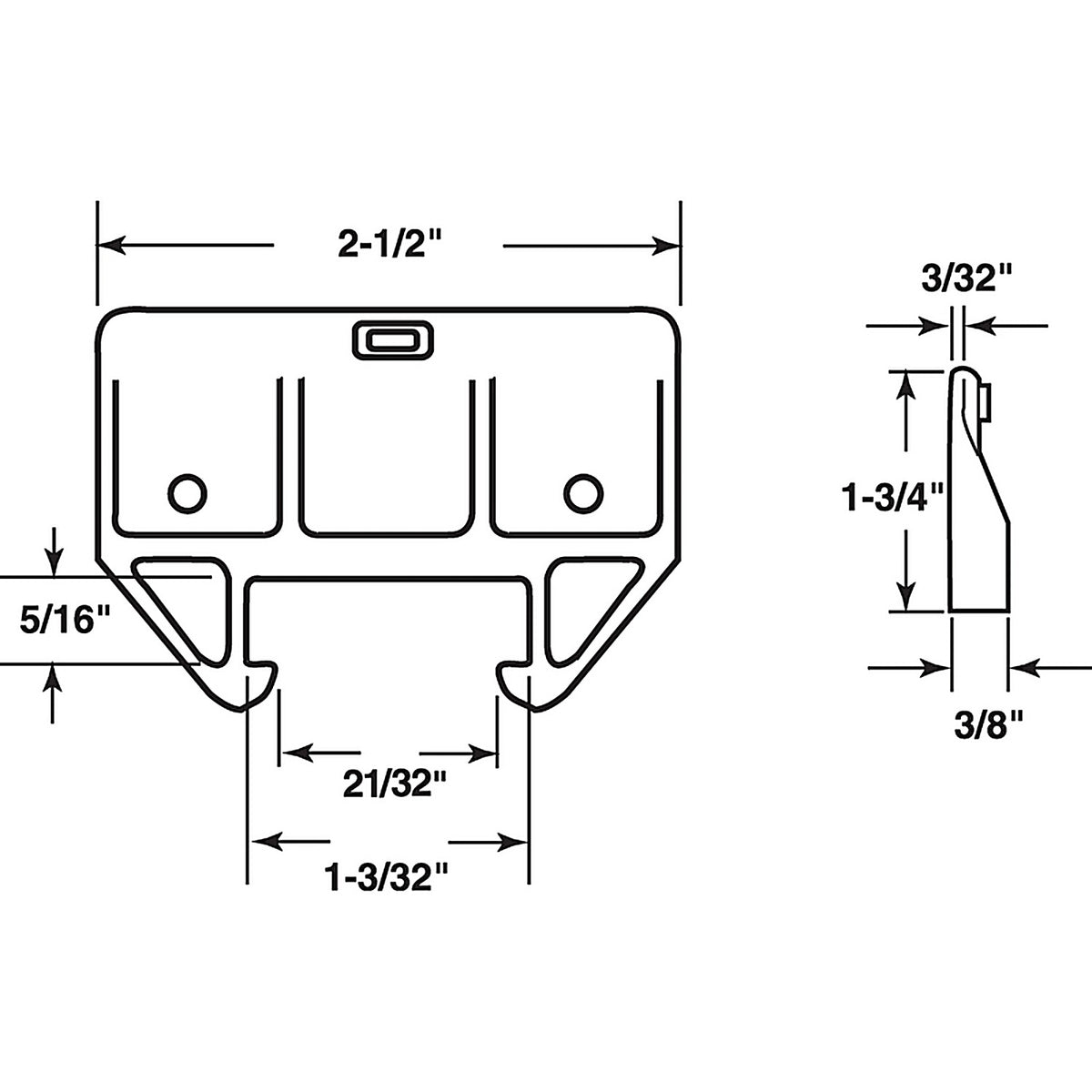 Prime-Line - R 7152 - Plastic Drawer Track Guide 1 pk